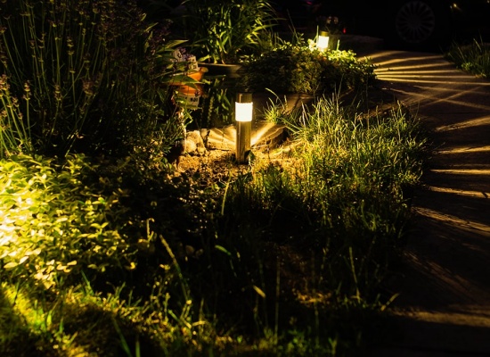 Lampe de jardin avec détecteur de mouvement Lampadaire Borne d